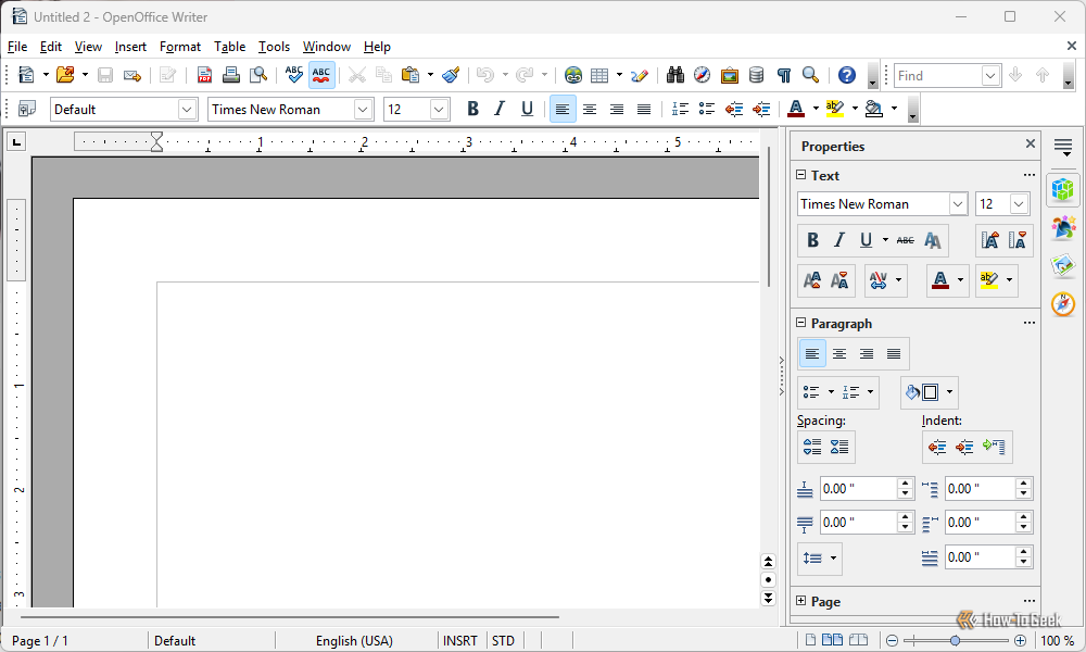 The OpenOffice Writer user interface. 
